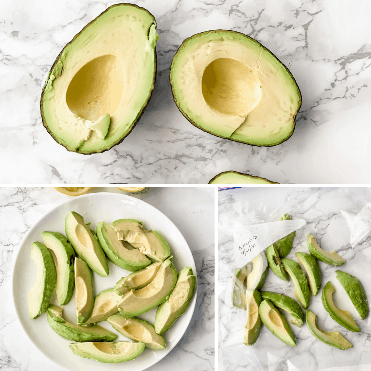 step by step how to freeze avocado slices