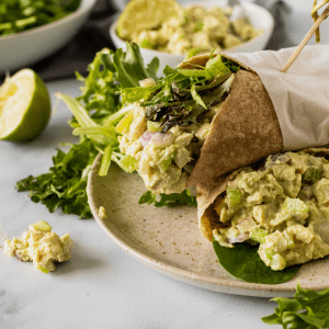 Greek yogurt chicken salad with avocado (no mayo)