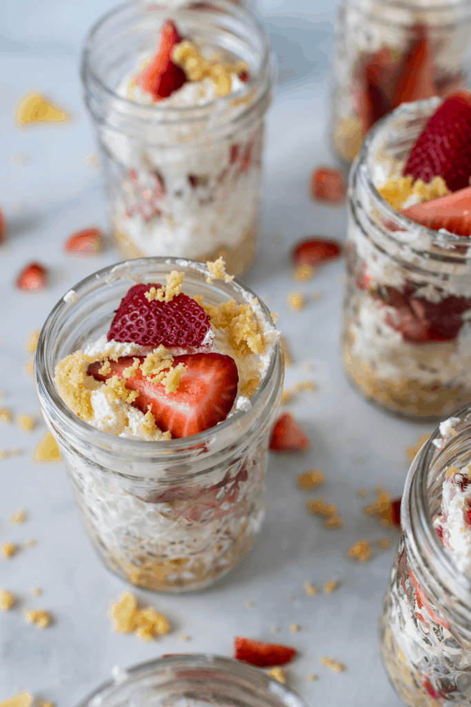 No-Bake Strawberry Cheesecake Jars