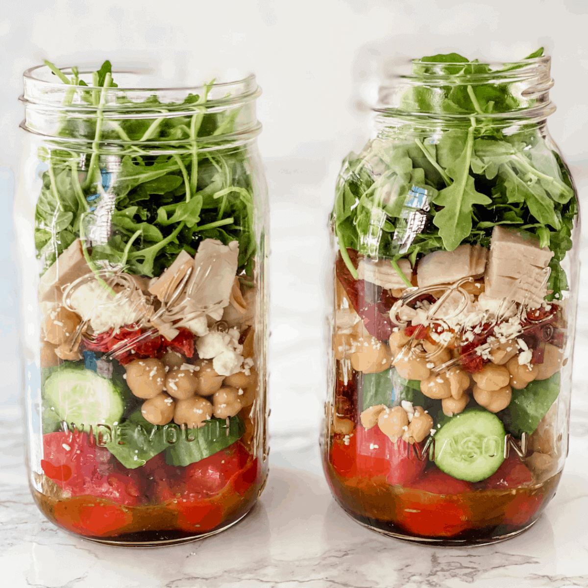 Chickpea Mason Jar Salad - Half Cup Habit