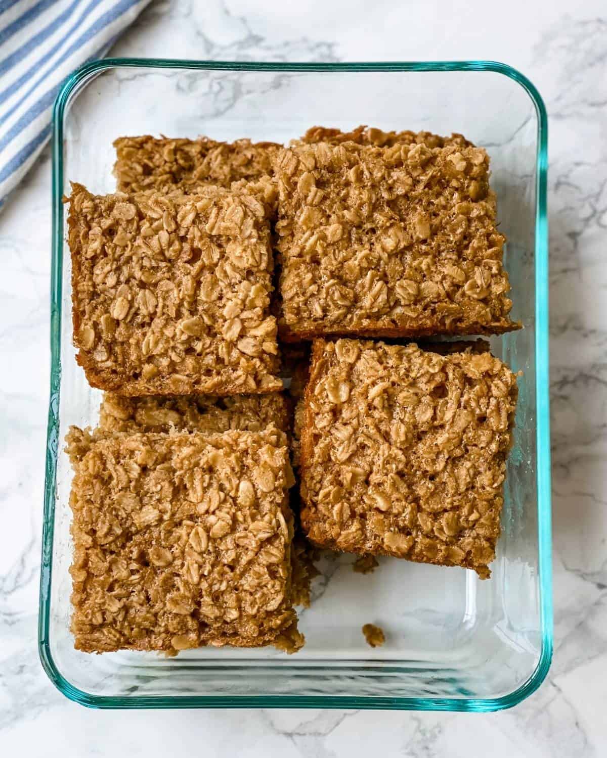 oatmeal cut into proteins and stored in a glass container