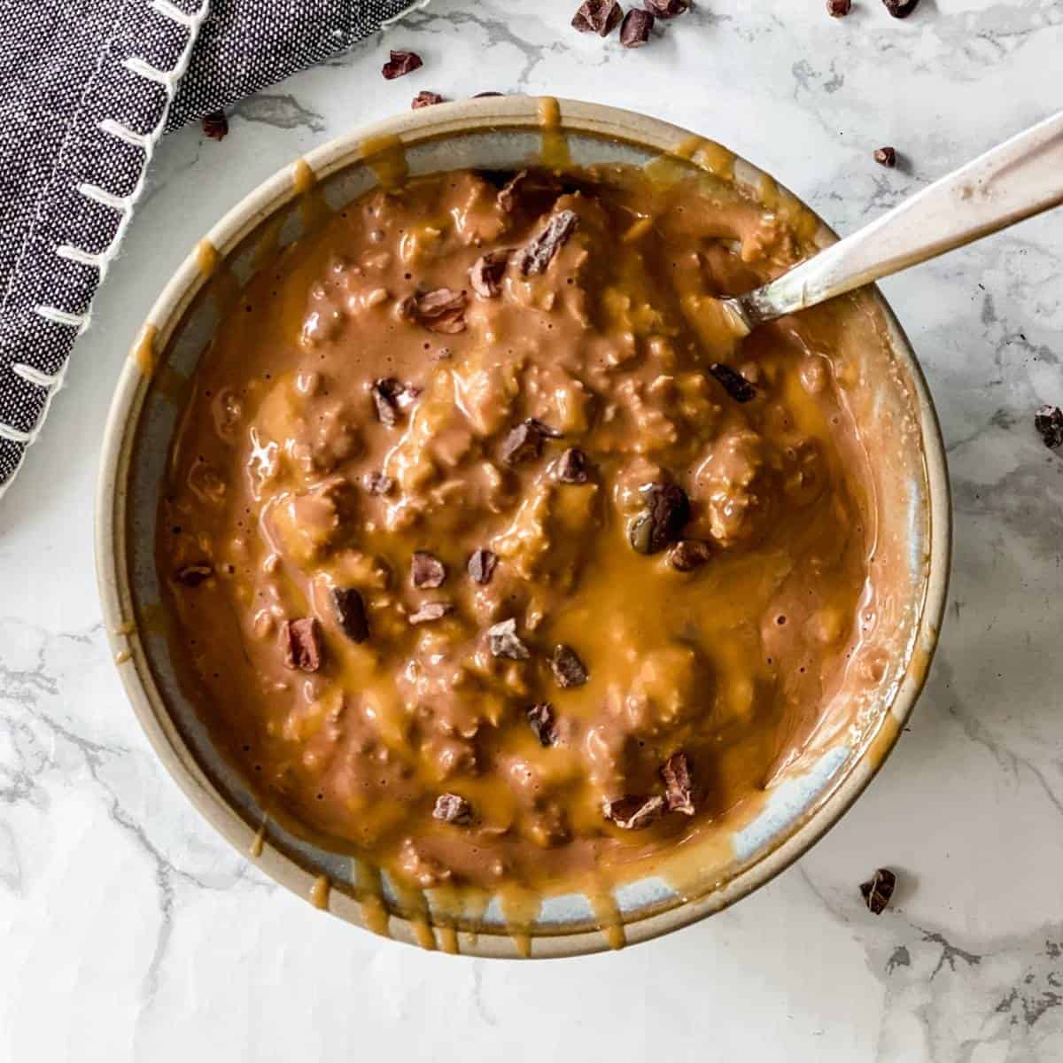 Chocolate Peanut Butter Overnight Oats • Fit Mitten Kitchen