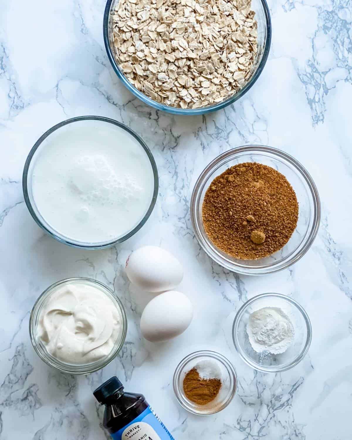 ingredients to make baked oatmeal.