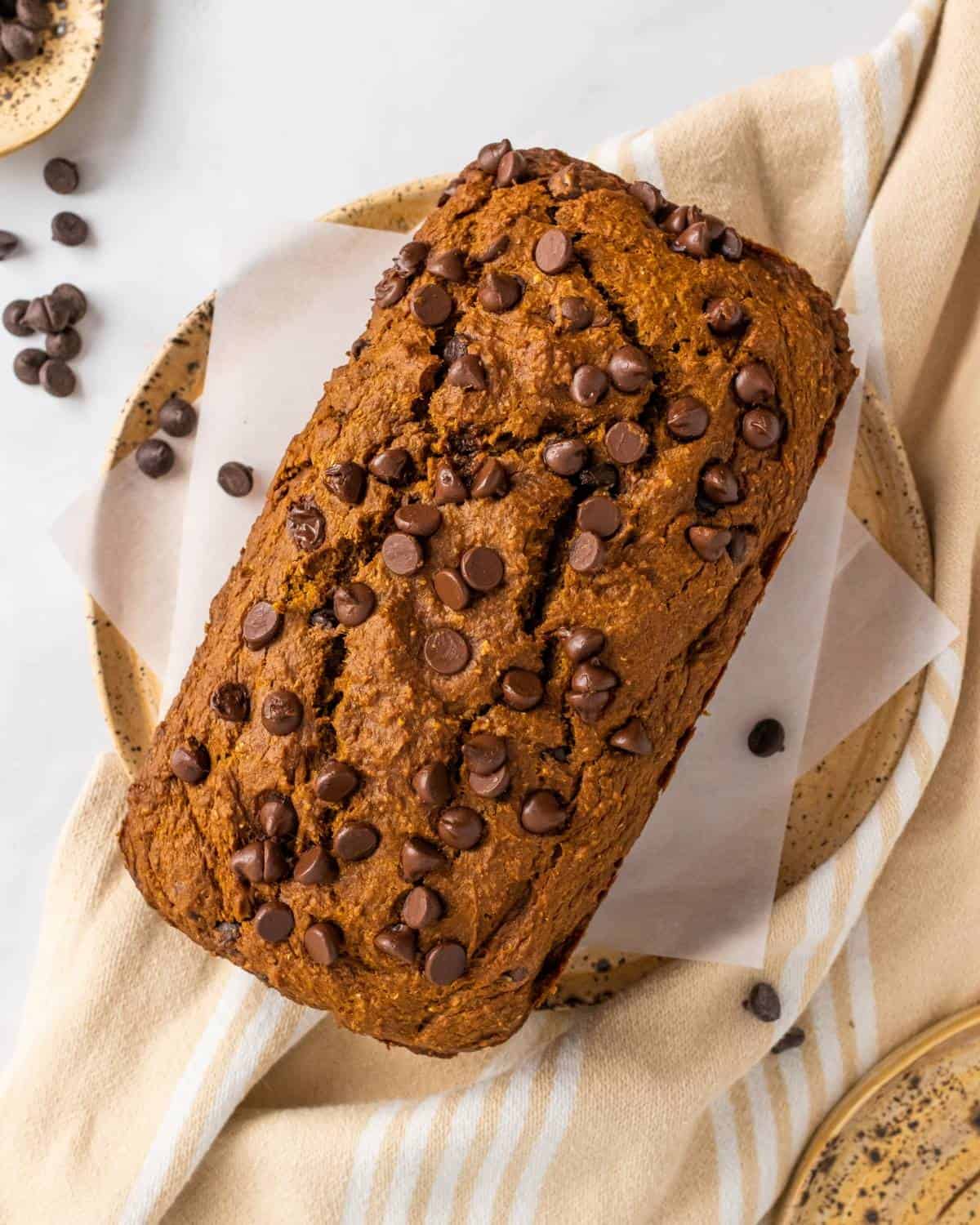 Easy pumpkin bread recipe with chocolate chips