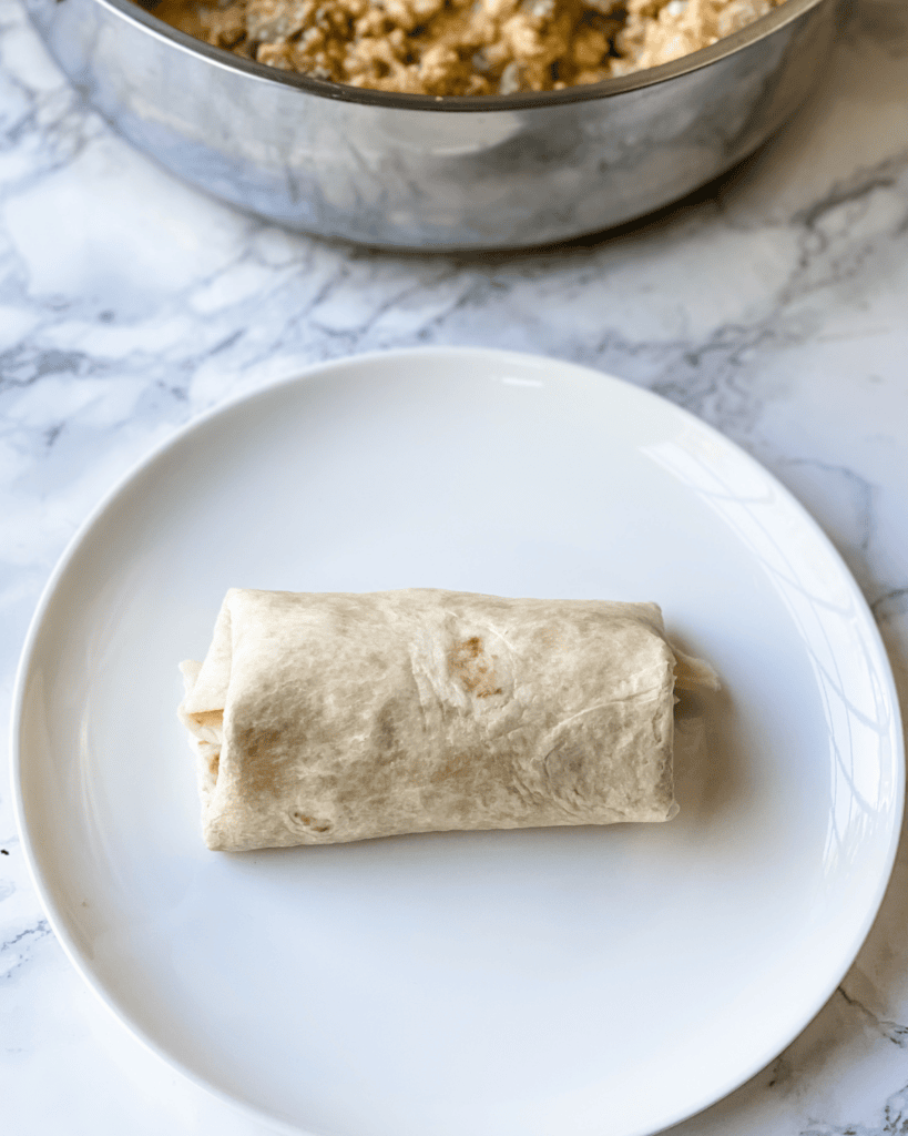rolled up breakfast burrito