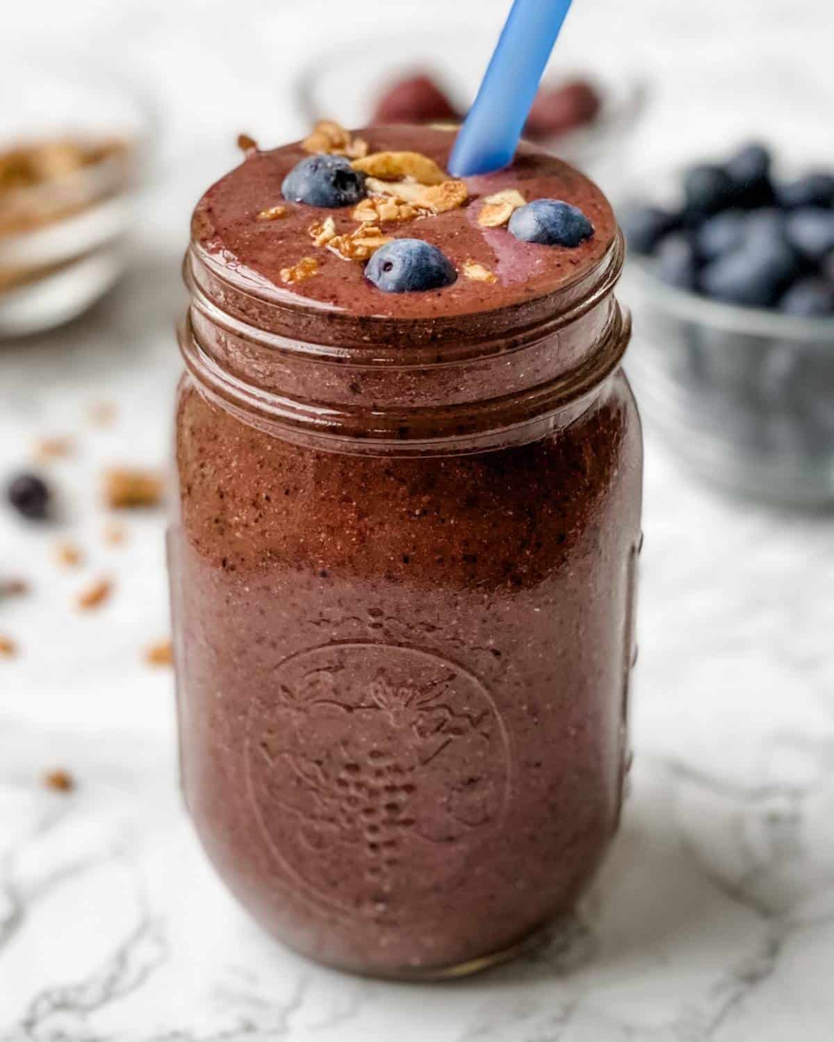 blueberry cherry vegan smoothie recipe
