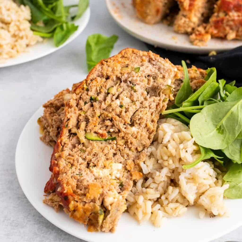 Turkey Zucchini Meatloaf with Feta Organize Yourself Skinny