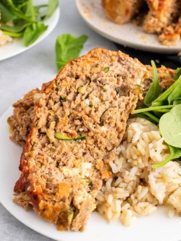 Turkey Zucchini Meatloaf with Feta Cheese