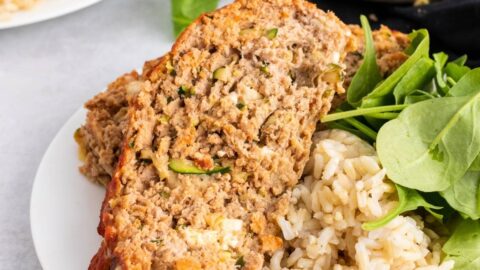 Turkey Zucchini Meatloaf with Feta Cheese