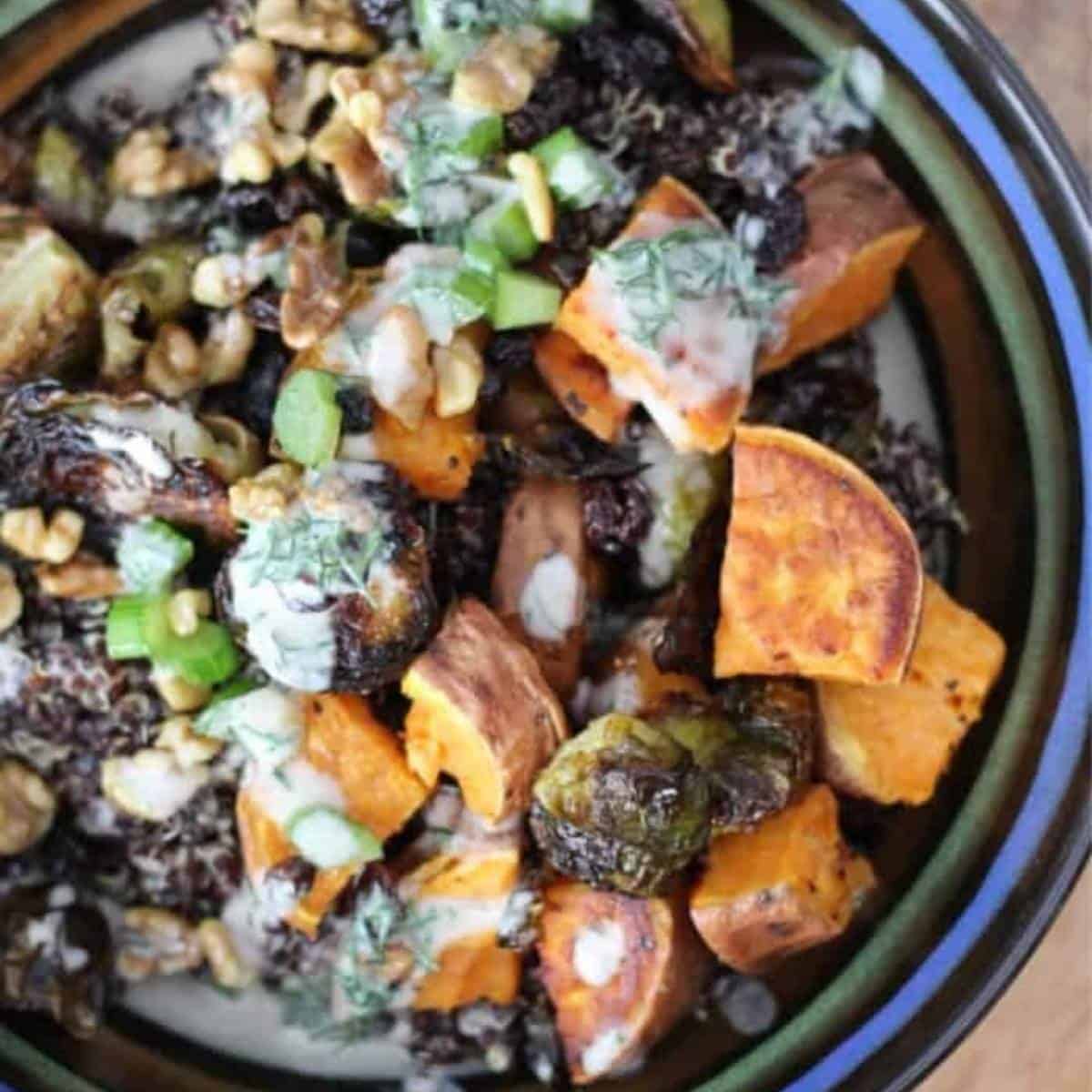 purple carrot vegetable grain bowl