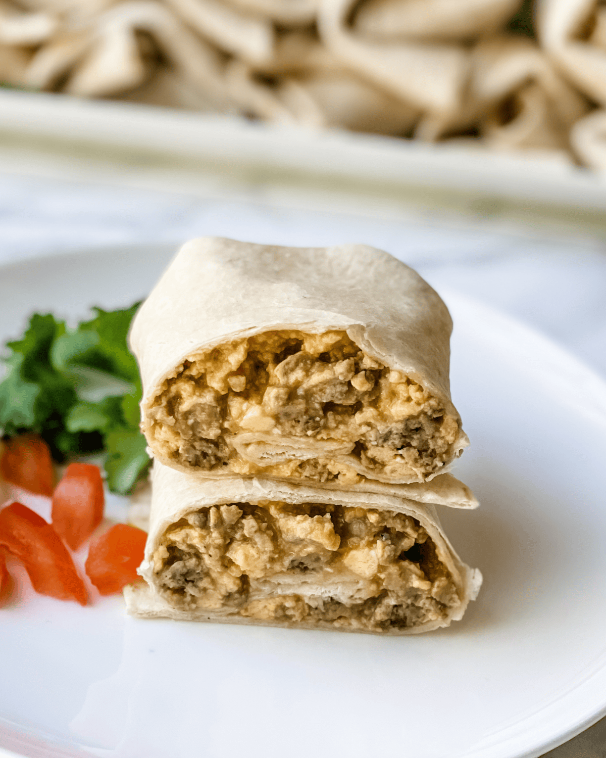 breakfast burrito on a plate