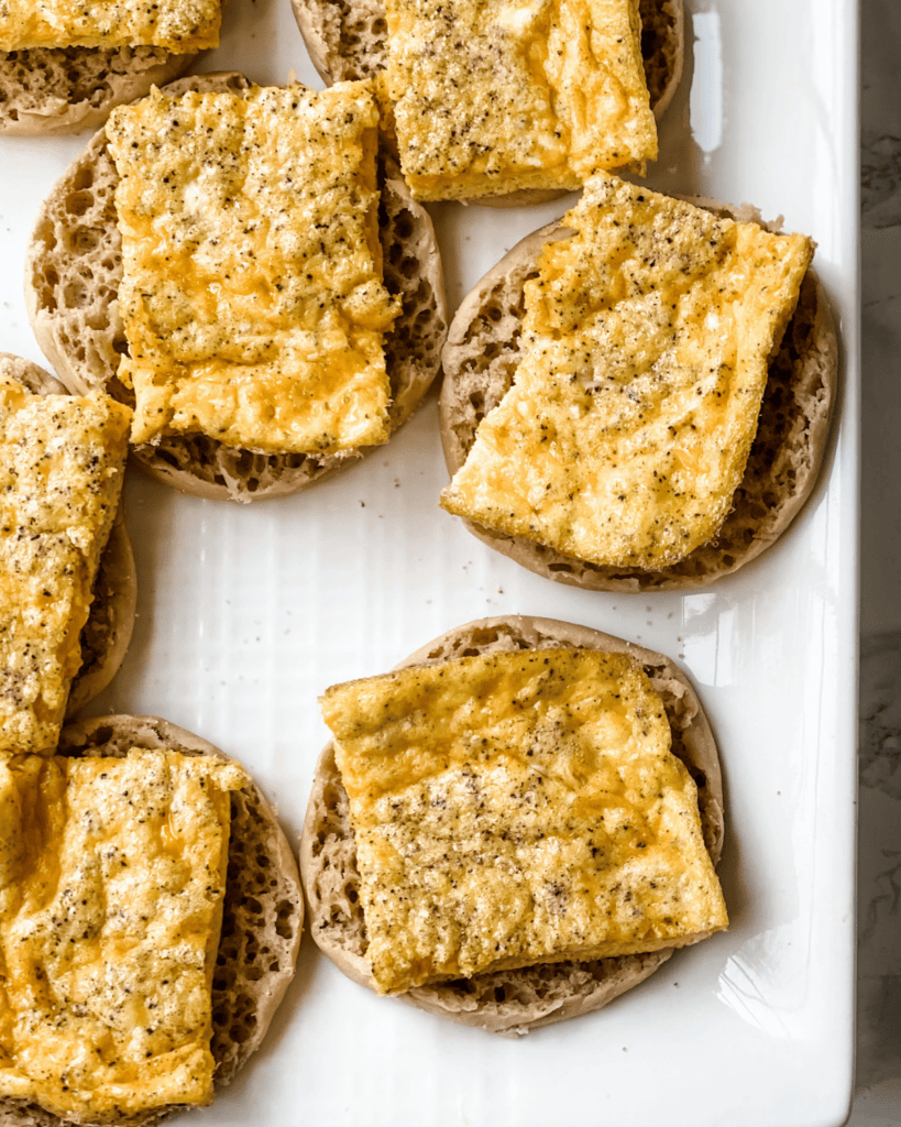 eggs on the english muffins