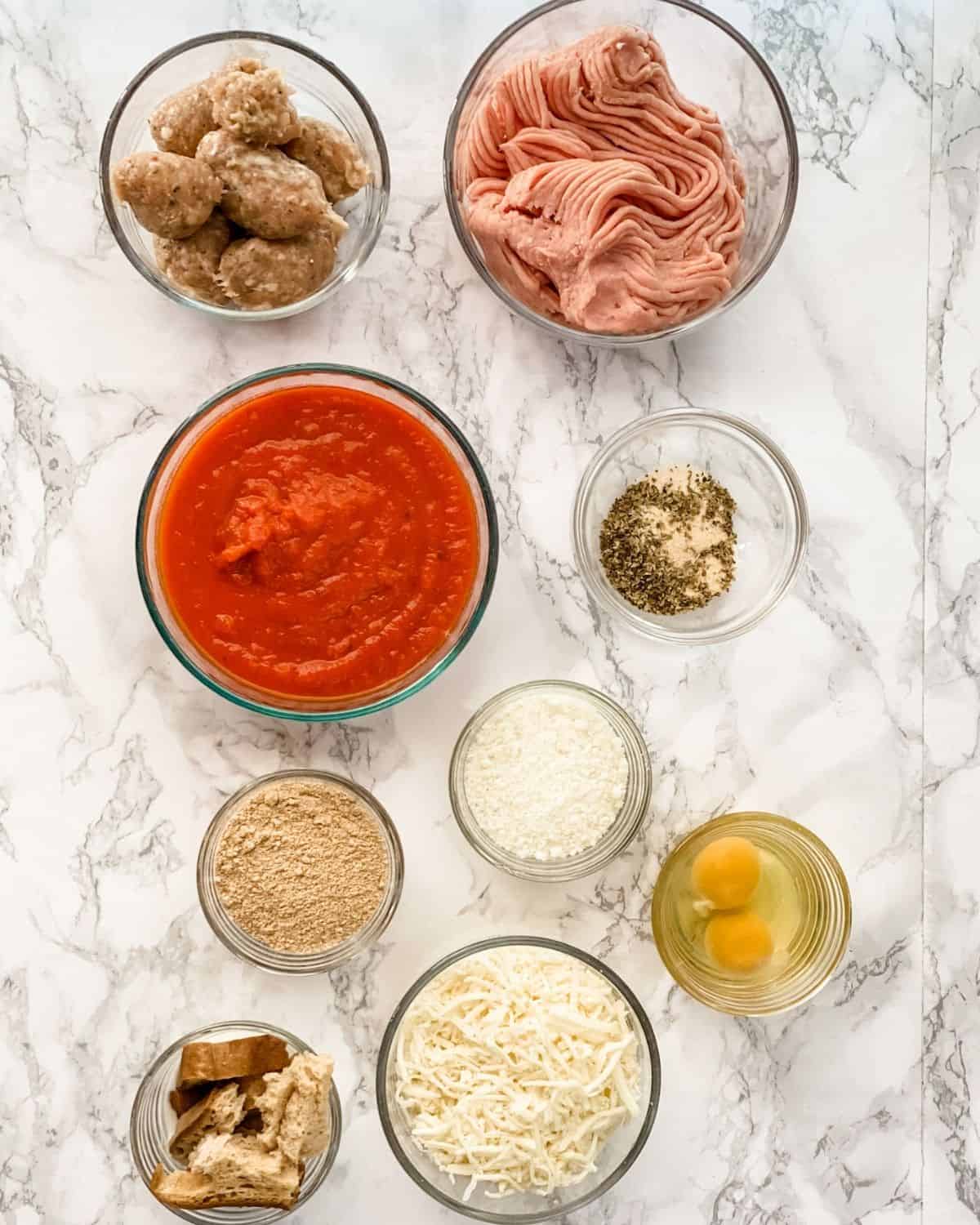 ingredients to make Italian meatloaf.