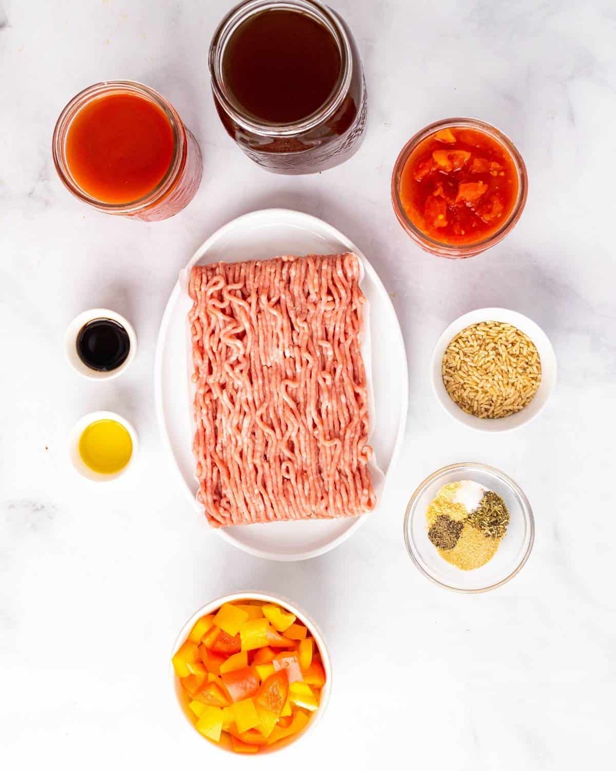 ingredients to make stuffed pepper soup