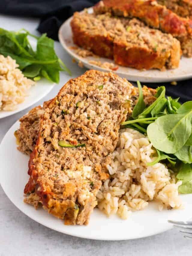 Turkey Zucchini Meatloaf With Feta Organize Yourself Skinny