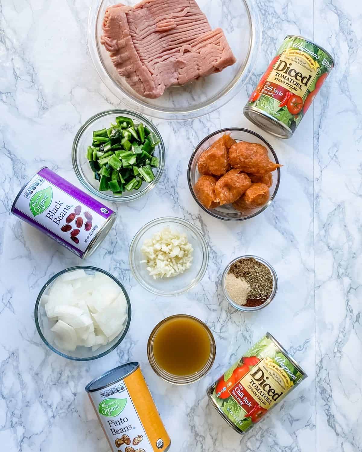 ingredients to make sausage chili