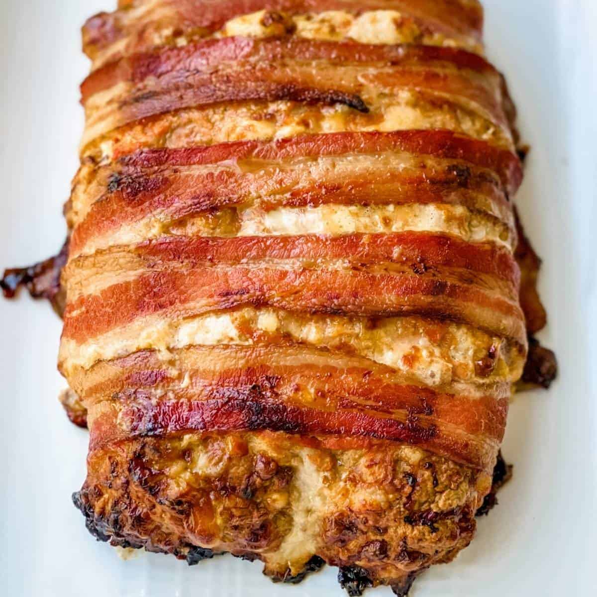 Bacon Wrapped Low Carb Keto Turkey Meatloaf Recipe