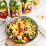 healthy southwest chicken salad in a jar recipe