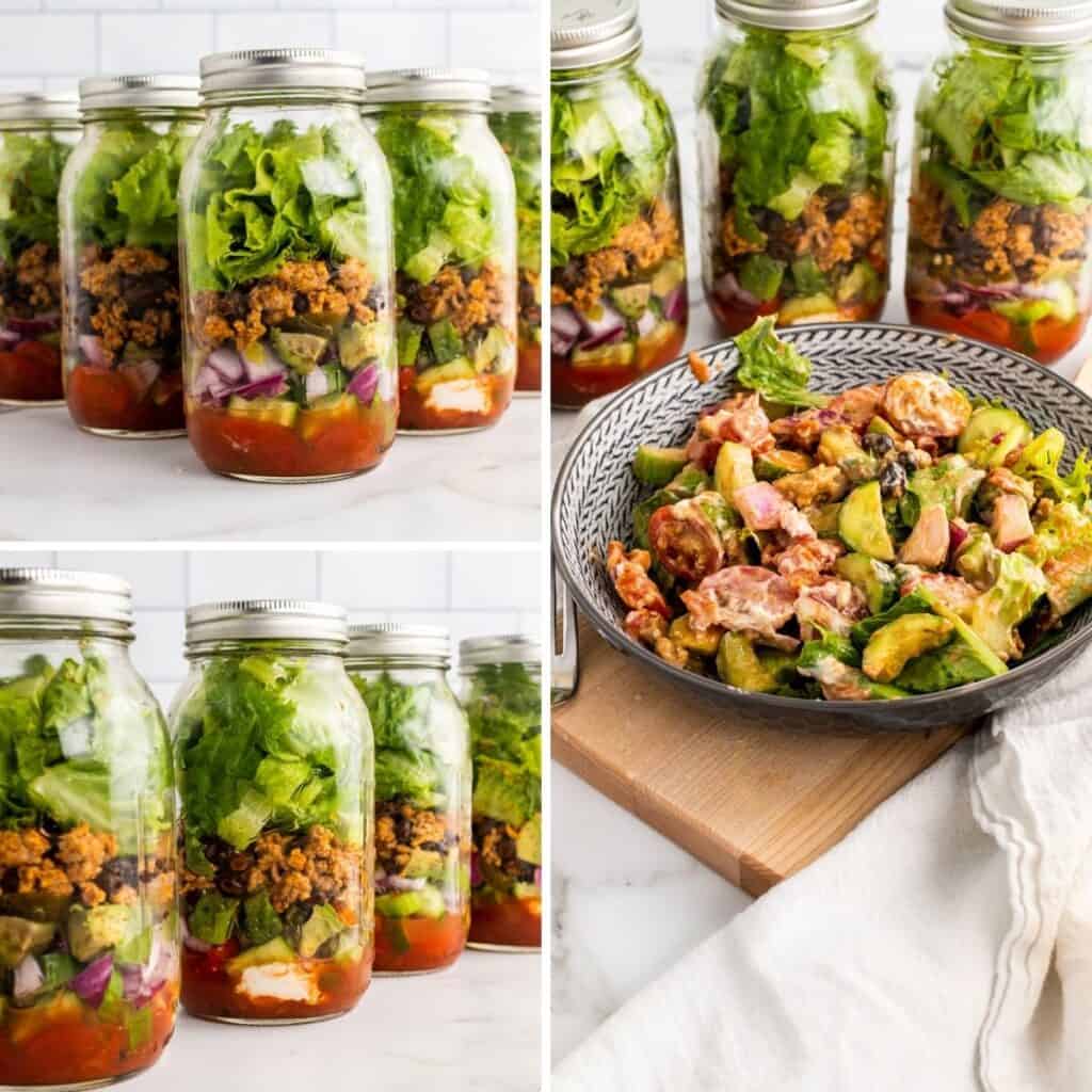 Taco Mason Jar Salads for Easy & Healthy Meal Prep