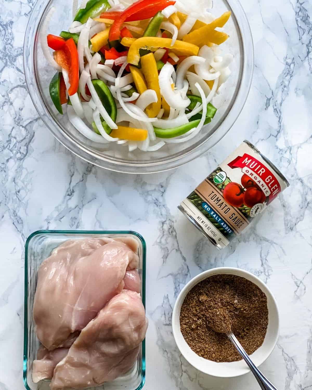 ingredients to make crockpot chicken fajitas