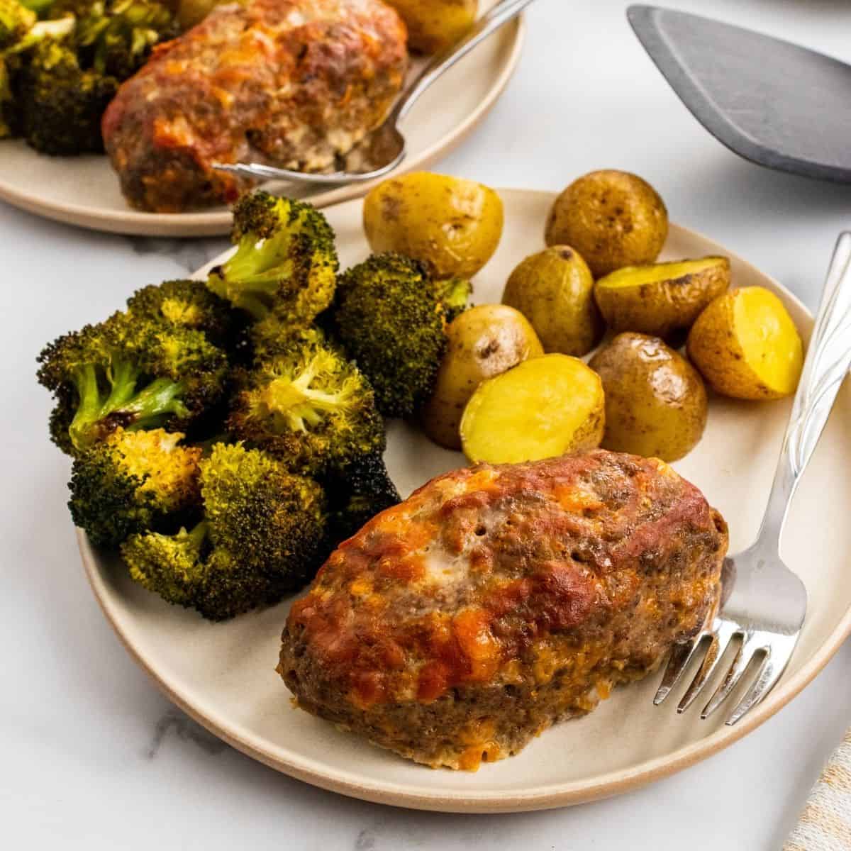 Sheet Pan Mini Meatloaves and Veggies - The Toasty Kitchen