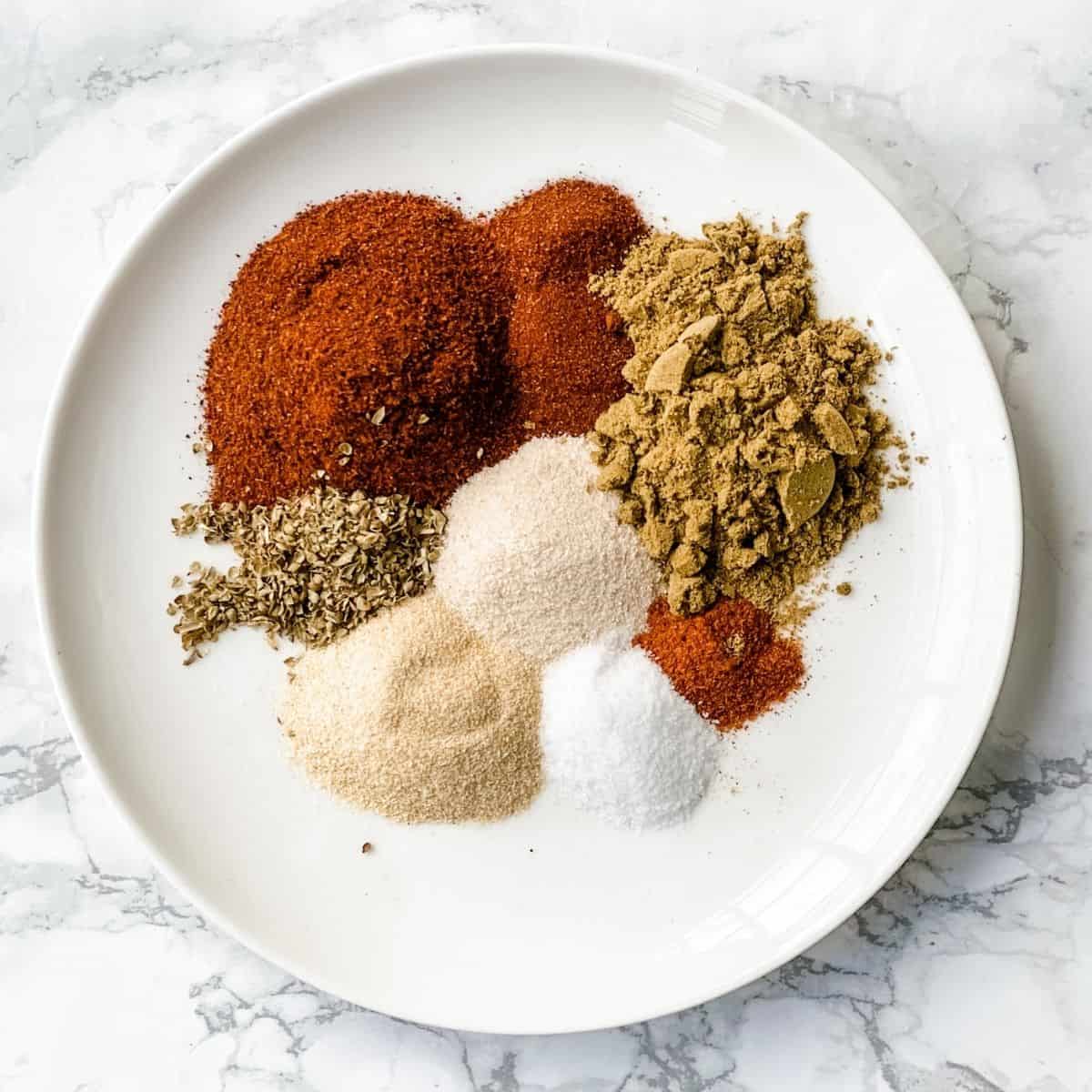 ingredients to make homemade fajita seasoning mix.
