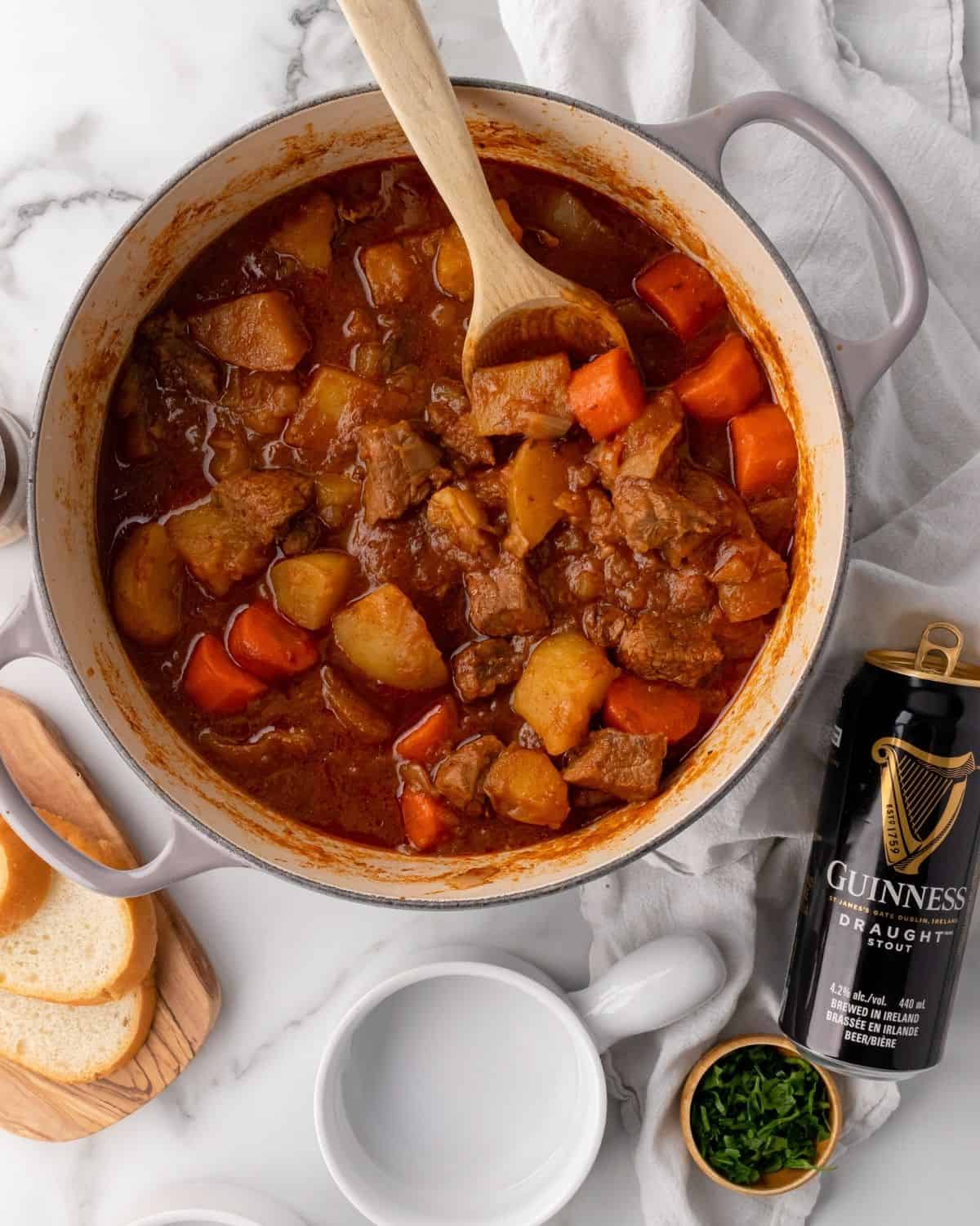 large pot of Guinness Stew 