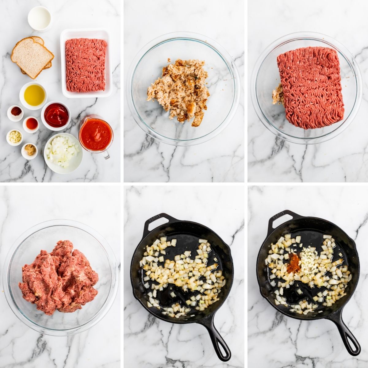 collage showing how to make slow cooker sloppy joes