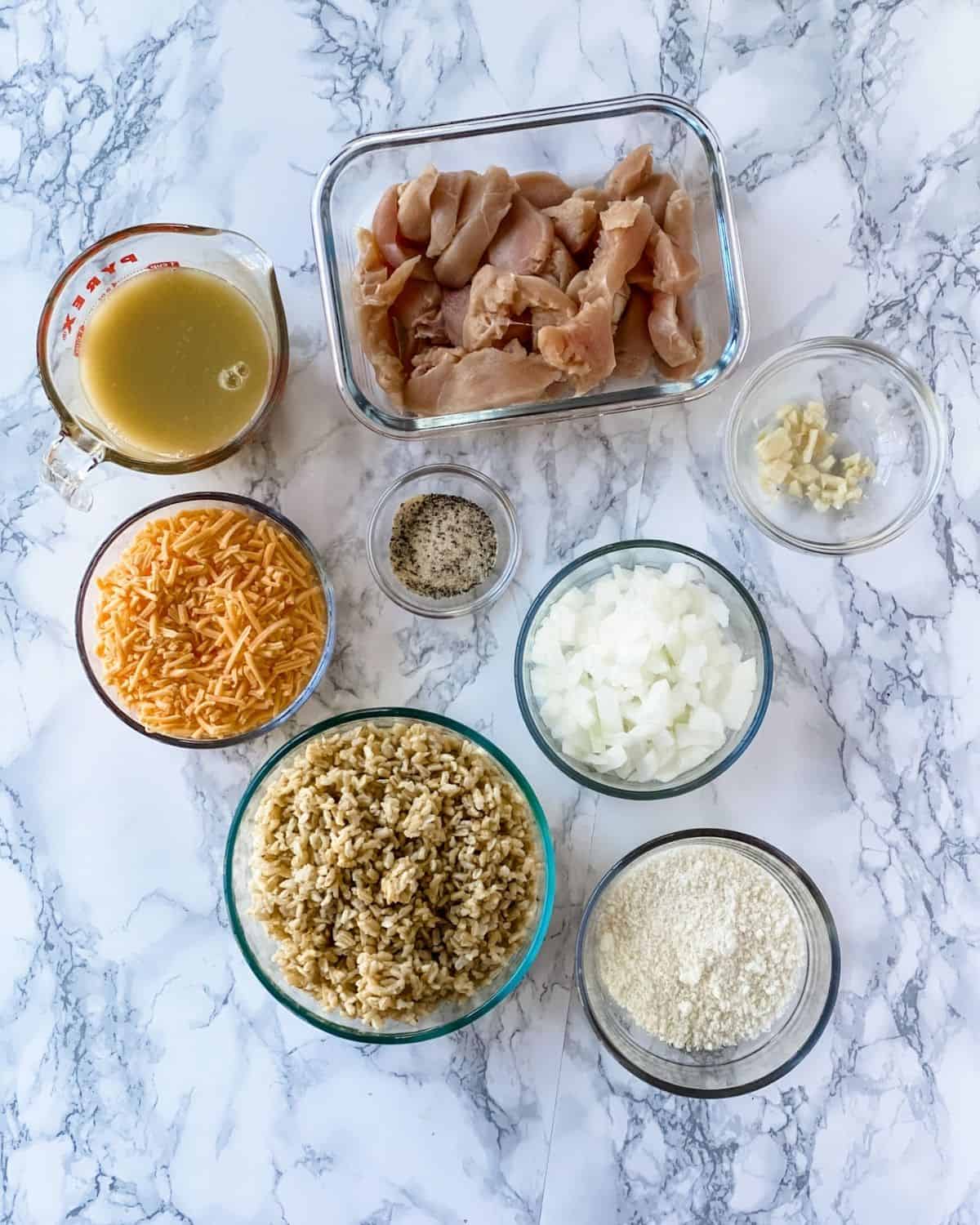 ingredients to make chicken and rice
