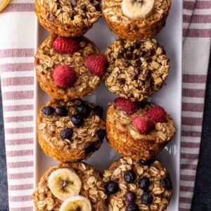 overhead picture of baked oatmeal cups