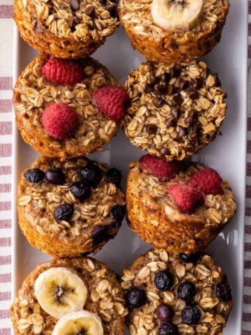 overhead picture of baked oatmeal cups