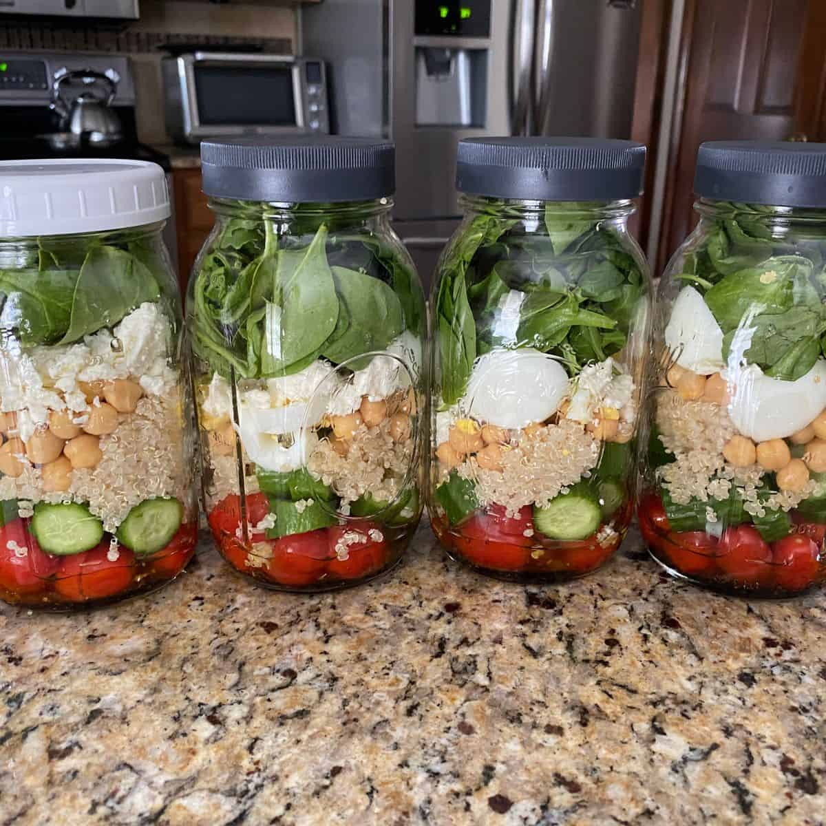 mason jar salads for the week.