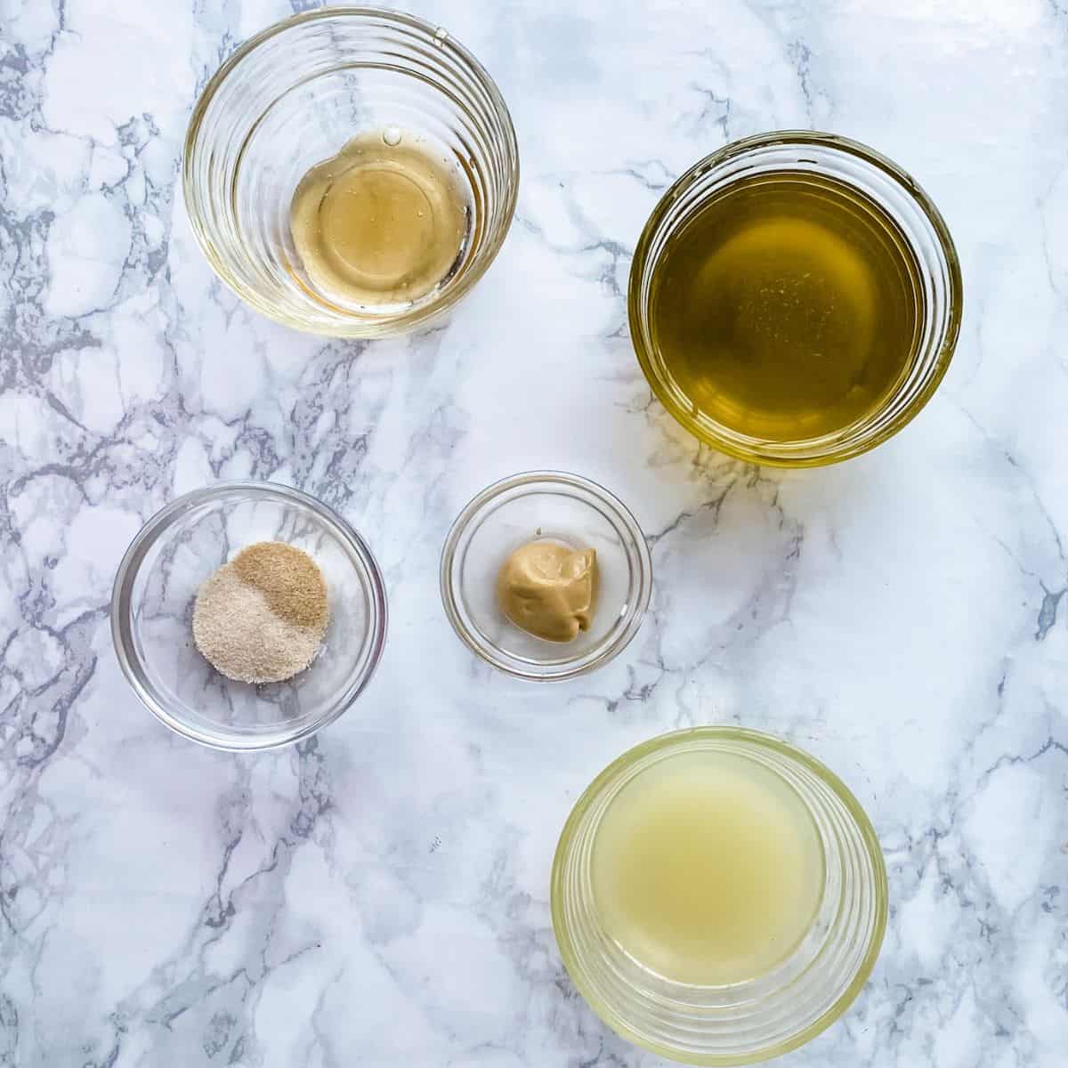 ingredients to make lemon dressing with honey.