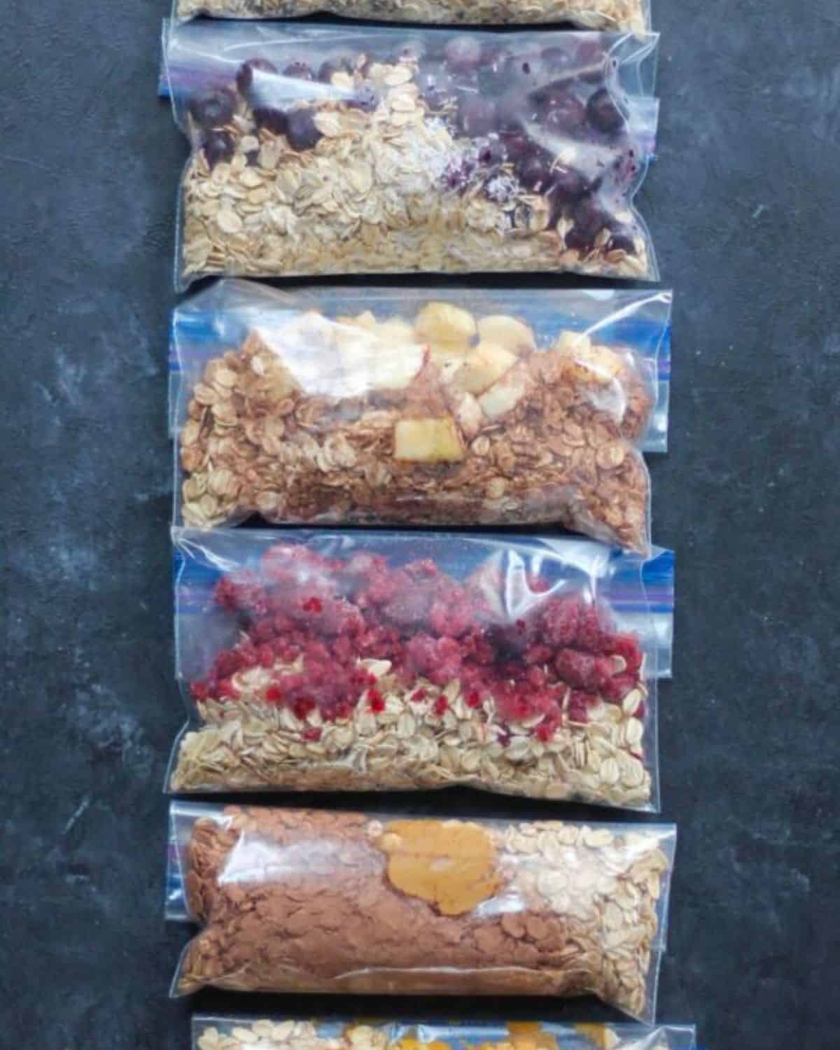 overnight oats freezer bags