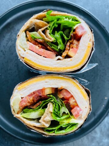 healthy turkey wrap with bacon