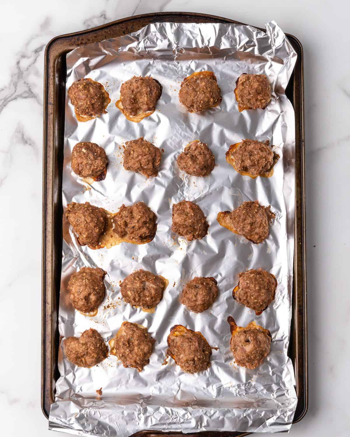 Sheet Pan Spaghetti Squash with Turkey Meatballs