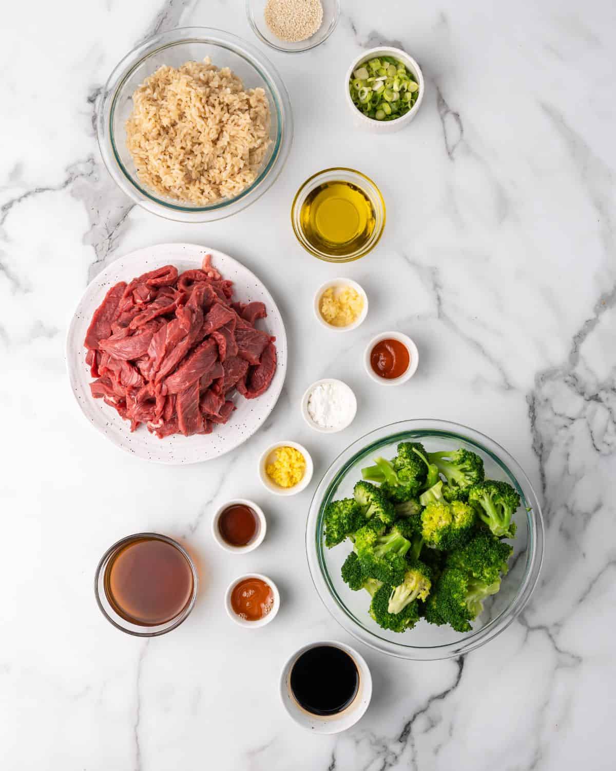 ingredients to make beef and broccoli