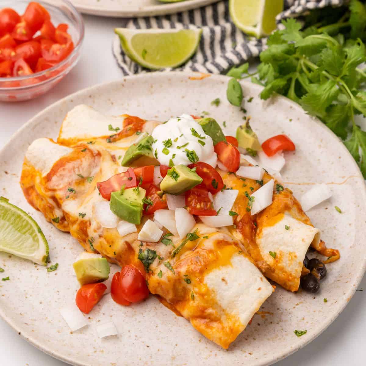 ground turkey enchiladas on a plate.