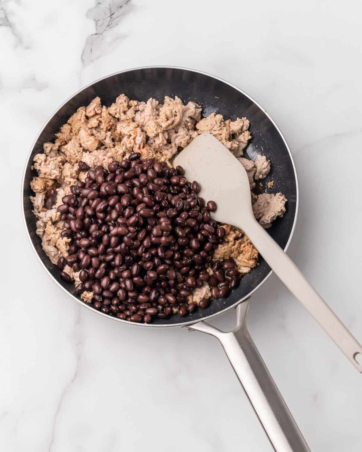 black beans with the ground turkey.