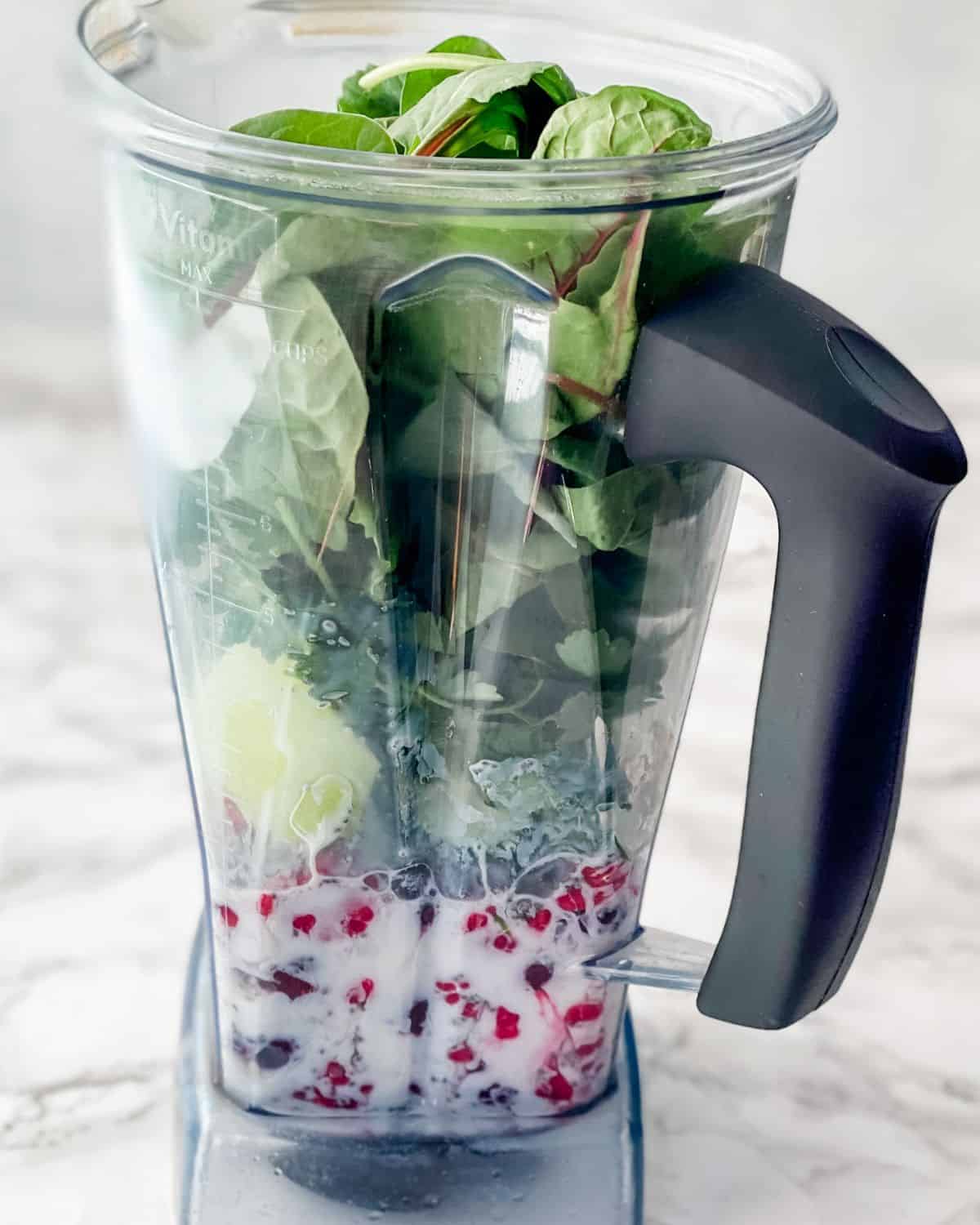 ingredients in the vitamix.