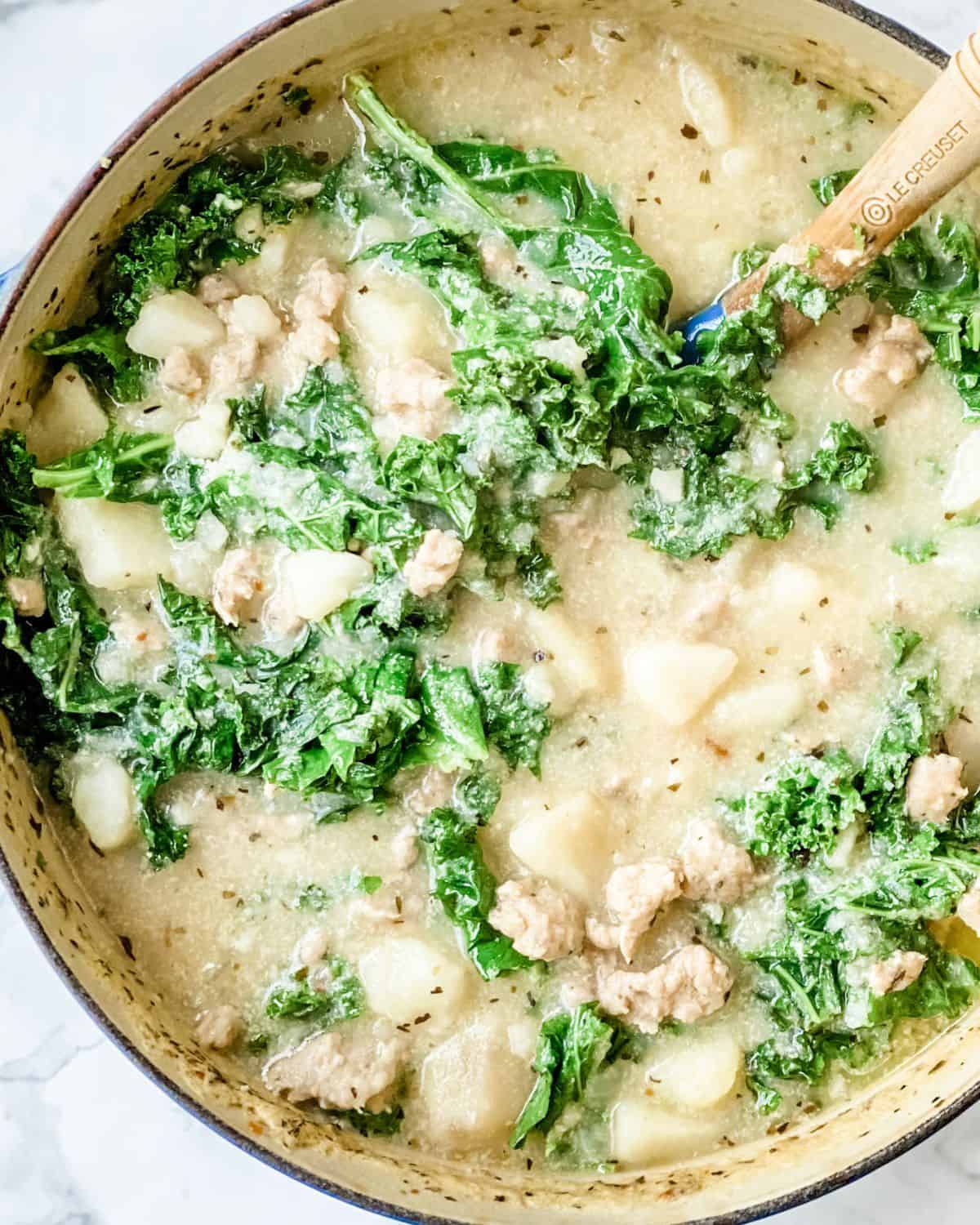 kale cooked down into the zuppa toscana.
