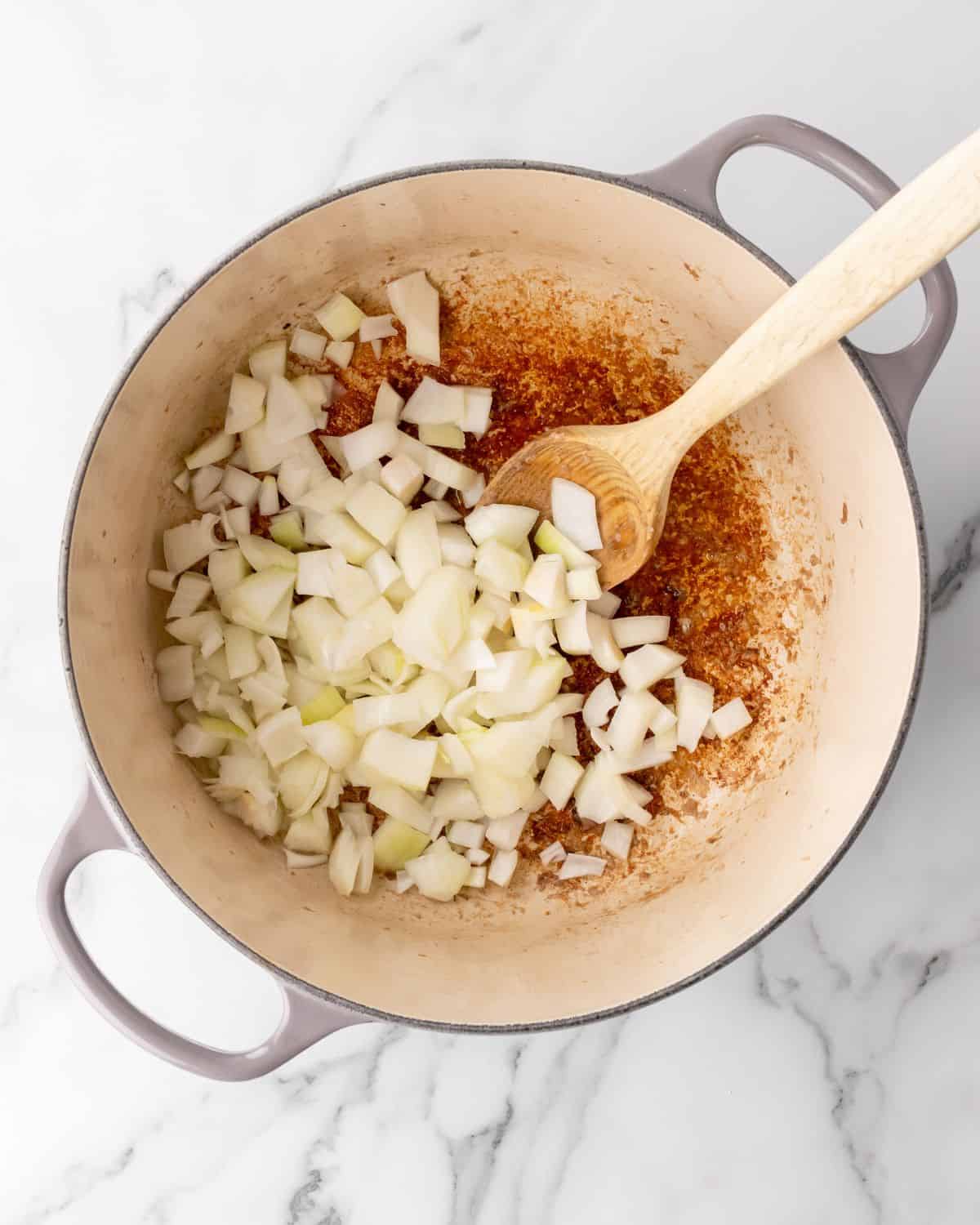 cook onions in oil in the ditch oven.