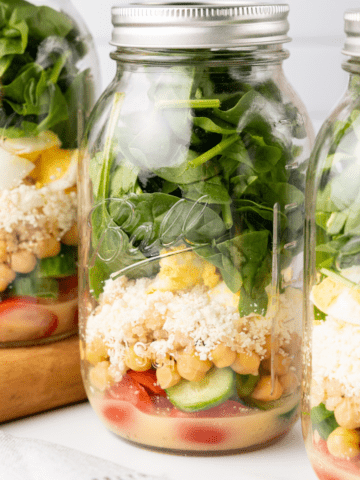protein salad in a jar.