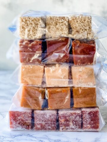 stack of frozen souper cubes.