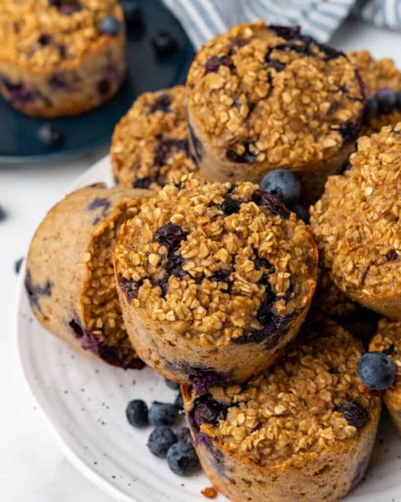 close-up picture of baked oatmeal cups.