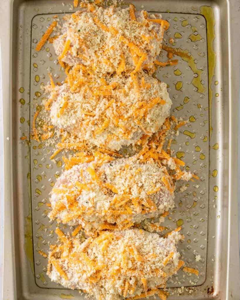 chicken ranch on a baking pan.