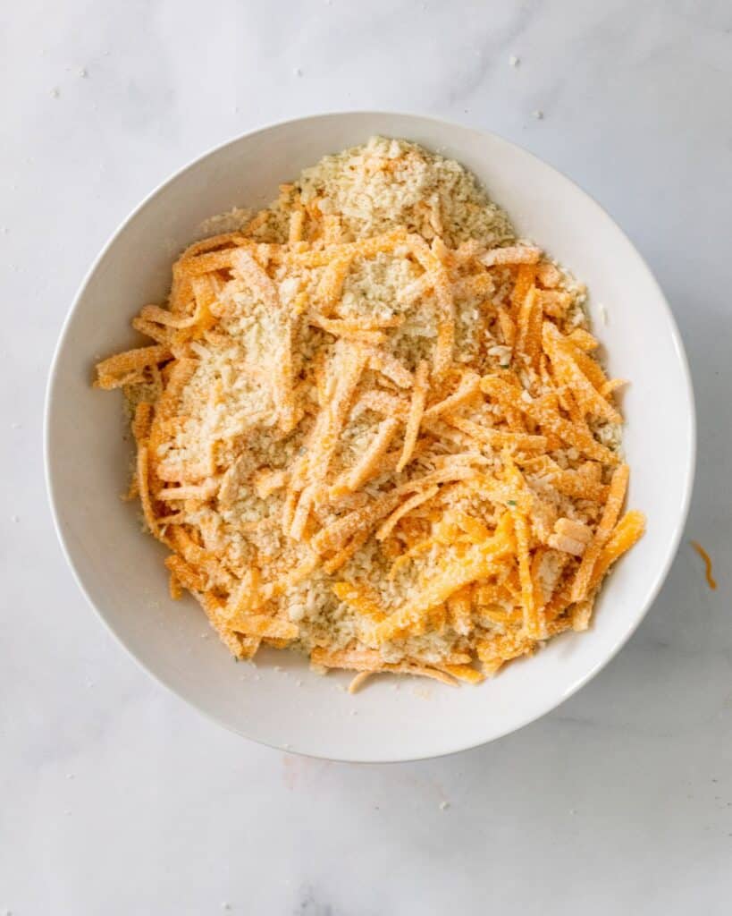 panko topping ingredients mix in a bowl.