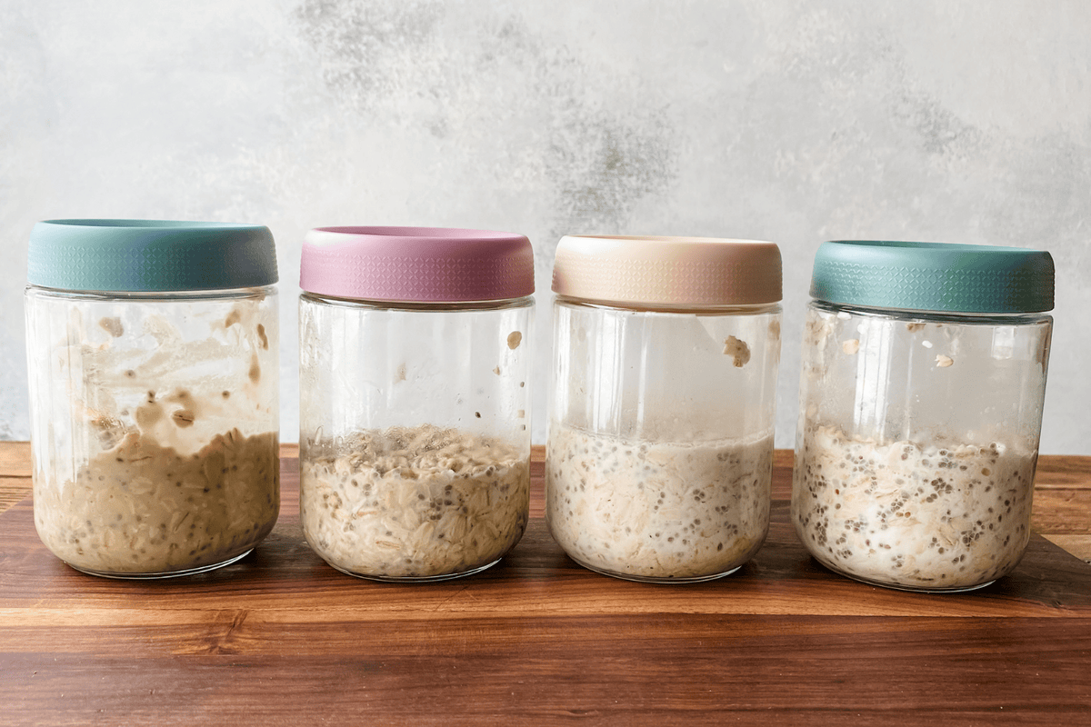 overnight oats in jars with lids